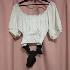 INGNI オフショルダー 白黒 韓国可愛い フレンチガーリーMサイズ