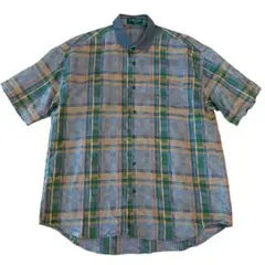 80s MUNSINGWEAR 半袖シャツ チェック柄 日本製 Lのサムネイル
