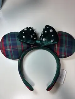 香港ディズニー カチューシャ チェック柄 クリスマス