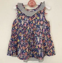 センスオブワンダー　リバティ　チュニック　ワンピース　110 日本製　紺　犬