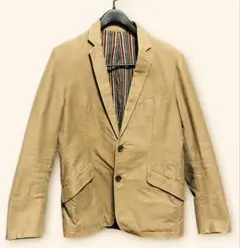 【12/19値下】ベージュ　厚手　テーラードジャケット　PPFM　裏地ストライプ