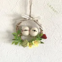 マスコット♡しまえなが　リース　ハンドメイド　羊毛フェルト