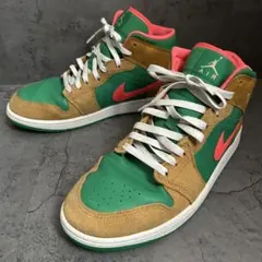 美品 ナイキ 28.5 エアジョーダン1 ミッド ウィートアンドウォーターメロン