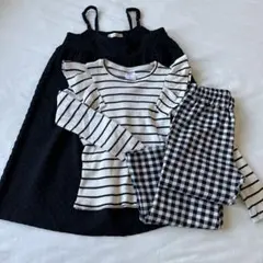ZARA kidsしまむらRiccariccaモノトーンコーデ130~140cm