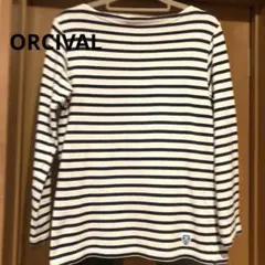 ORCIVAL長袖 バスクシャツ ホワイト/ネイビー