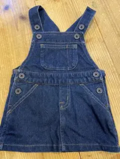 【used】無印良品　デニム ジャンパースカート 80