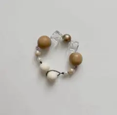 E.M/she birth43 ハンドメイド ブレスレット ウッド ビーズ