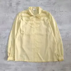 90s Vintage トラッド リボンタイブラウス M レトロ プレッピー