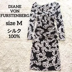 ダイアンフォンファステンバーグ 長袖 ワンピース M カシュクール ブラック