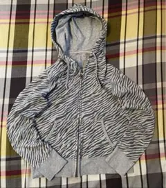 00s OLD UNIQLO ジップパーカー　総柄　y2k 短丈