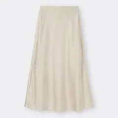 【GU】サテンロングスカート(丈標準83.0～90.0cm) Lサイズ