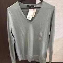 ［新品タグ付き］エクストラファインメリノVネックセーター（長袖）　毛100%