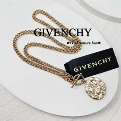 C334/GIVENCHY/波紋デザイン チャーム 浅いゴールド ネックレス