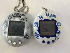 新種発見!!たまごっち白青柄＋てんしっちのたまごっち パールブルー