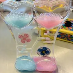 ハート型砂時計 知育玩具 ピンクとブルー　オシャレオイルタイマー　リラックス効果