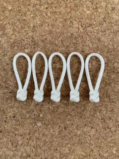 ハンドメイド★ジッパータブ5個　ホワイト