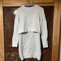 セシルマクビー　ニットワンピース　2点セット　グレー