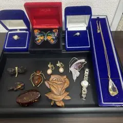 遺品整理 アクセサリー まとめ ネックレス 指輪 腕時計 18kgp パール調