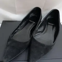 sh4057 BALDAN スエード ポインテッドトゥ パンプス ブラックのサムネイル