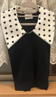 Bibiy BETTY DOT TOP ノースリーブ ドット柄襟付き ニット - メルカリ