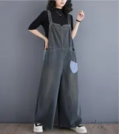 大きいサイズ オーバーオール　サロペット　レディース 秋冬　春 パンツ デニム