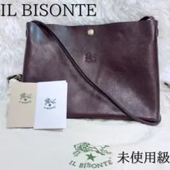 未使用級☆ビッグロゴ レザー ILBISONTE イルビゾンテ ショルダー 