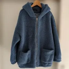 ボアジャケット 青 ブルー