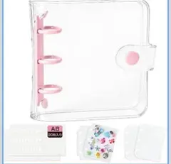 透明シール帳 バインダー A8サイズ はがせる 【リフィル×20枚 台紙×2枚