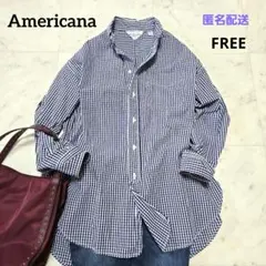 【美品】Americana ボタンダウンシャツ コットン ギンガムチェックのサムネイル