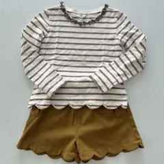 長袖カットソーキュロットスカート女の子セット120〜130サイズ