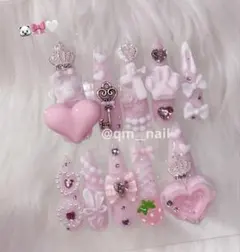 ♥現品♥ 量産型ネイル 地雷 ゴテゴテ ピンク 姫系