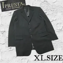 A58【IPRESTA】 春秋物テーラードジャケット ブラック ストライプ XL