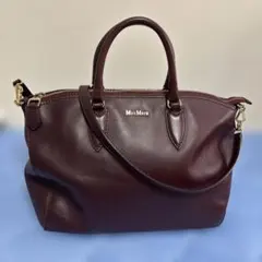MaxMara ハンドバッグ ボルドー レザー