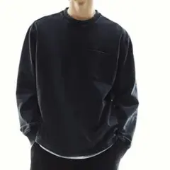 完売『H&M』ユーズドウォッシュ/Tシャツ/ブラック XL/新品