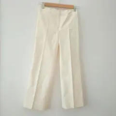 アンタイトル クロップドスラックスパンツ アイボリー XS 0 センタープレスのサムネイル
