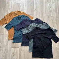 UNIQLO リブボートネックT（5分袖）Tシャツ 6枚セット