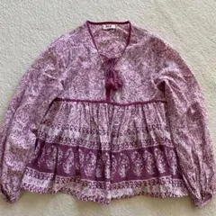 【美品】RHC Ron Herman エスニックプリント ブラウス タッセルのサムネイル