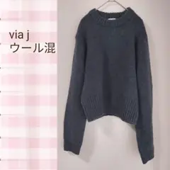 viaj ヴィアジェイ セーター ウール混 モヘア グレー ニット