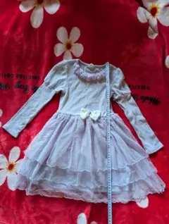 フリル付き長袖ドレス 130cm