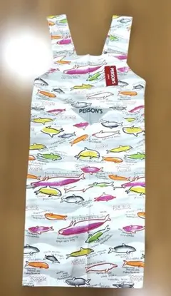 最終値下げ新品未使用　大人用PERSON'S イルカ柄カラフルエプロンのサムネイル