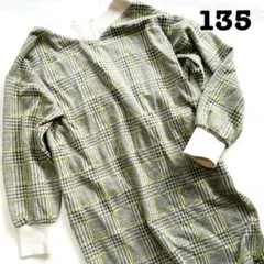 【135】グリーンレーベル 2wayチェックワンピース 長袖 ニット チュニック