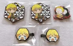 鬼滅の刃 我妻善逸 ラバーストラップ 前髪クリップ 5点セット