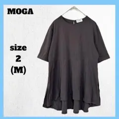 MOGAモガ チュニック カットソー 半袖 無地 日本製 グレー M