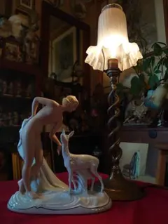 イギリス1930s'アールデコ バーリーシュガーツイストブラステーブルランプ