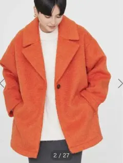 美品　AMERICAN HOLIC シャギーコクーンミディコート