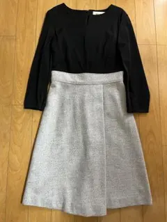 切り替えワンピース ひざ丈ワンピース