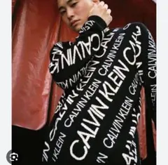 Calvin Klein オールパターン ロゴ コットンウール セーター