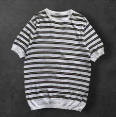 美品☆トゥモローランド サマーニット ボーダー Tシャツ カットソー S メンズのサムネイル