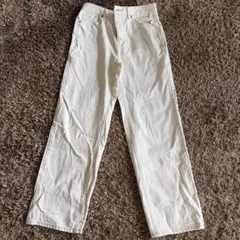 GU ホワイトデニム パンツ Mサイズ　ワイドストレートのサムネイル