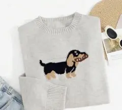 ダックスフンド　ニット　セーター　シーン　SHENE